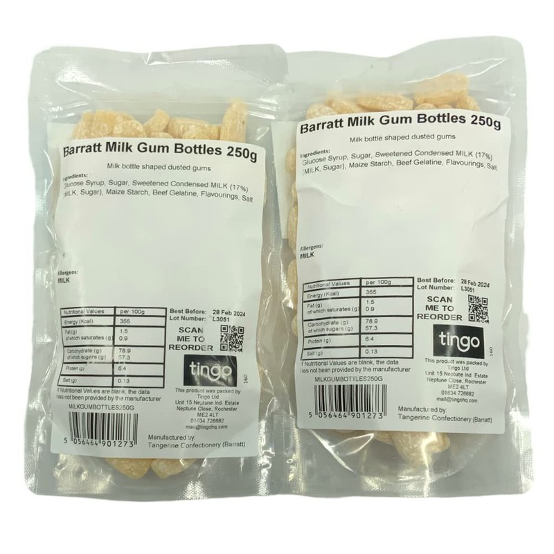 Dusted Milk Bottles 500 gram bag (1/2 kilo)