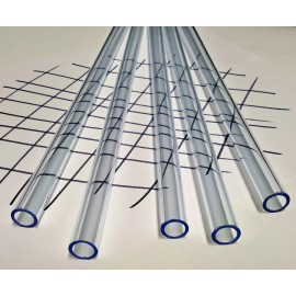 Best Acrylics 2 Pc 1/2" OD 3/8" ID X 12" CLEAR BLUE FLUORESCENT ACRYLIC PLEXIGLASS TUBE 1/16"W