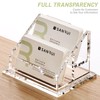 SANRUI Acryl Visitenkartenhalter mit 2 Fächern, transparente und stabile Visitenkarten