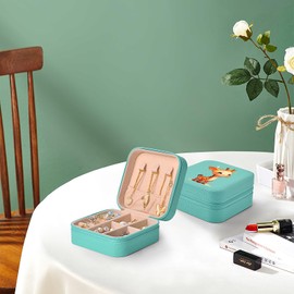 MAYCARI Travel Jewellery Box, Faux Leather, Small Jewellery Box, Mini Jewellery Organiser, Portable Jewellery Box for Rings, Necklaces, Earrings