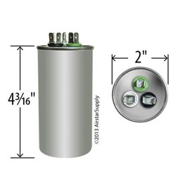 Carrier HC98JA031-30 + 5 uf MFD 370/440 Volt VAC AmRad Round Dual Run Capacitor, Made in The U.S.A.