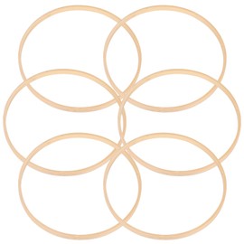 DearCal Wooden Bamboo Floral Hoop Wreath Macrame Craft Hoop Rings 6 Pieces 20cm for DIY Wedding Wreath Decor, Dream Catcher and Wall Hanging Crafts