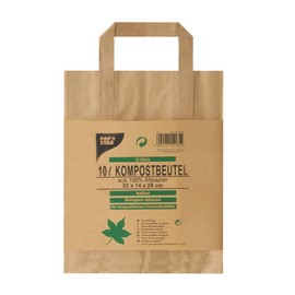 Papstar 14185 Compost Bags, Kraft Brown, 28 x 22 x 28 cm, 15 Units