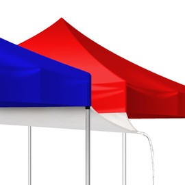 HolyMaji 2 Pcs 10 Ft Canopy Rain Gutter for Pop up Tent - Vinyl Rain Gutters Replacement with Straps, Outdoor Events Party Connecting Tents Drainage Accessories (White)