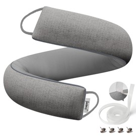 fowong Door Draft Stopper for Bottom of Door 36 Inch Weighted Noise Blocker Soundproofing Draft Guard, Window Breeze Blocker Easy Install, Grey