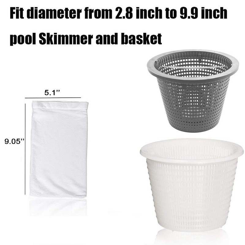 VSECUON Pool Skimmer Socks,12 Pack Pool Filter Socks Reusable Pool