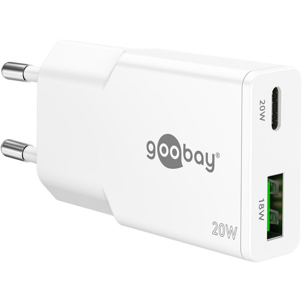 goobay USB-C PD GaN Dual Fast Charger Slim 20 W
