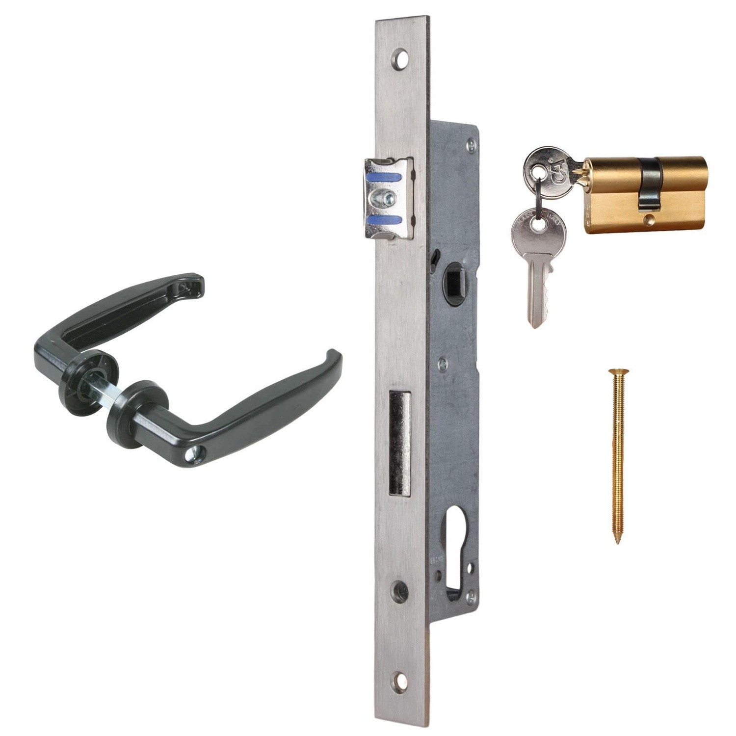 ATTAS Mortice Lock with Profile Cylinder and Pair of Handles Complete ...