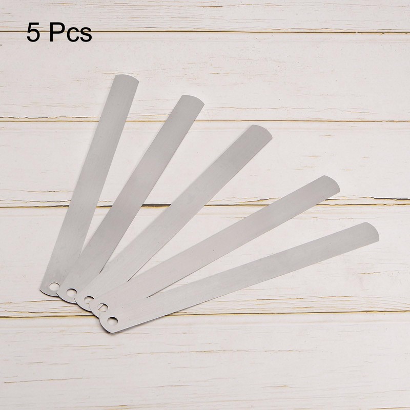 sourcing map 5pcs Mn Steel Feeler Gauge 0.7mm Thickness 150mm