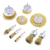 Loriketty Brass Coated Wire Brush, 9 Pieces Brush Wheel &