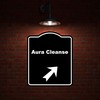 Aura Cleanse Black Sign Arrow Up Right Aluminum Composite Sign