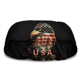 FUIALDOLG USA Flag Off-road Vehicle Eagle Winch Cover Waterproof Dustproof Winch Cover Elastic Design Cloth Winches Accessories