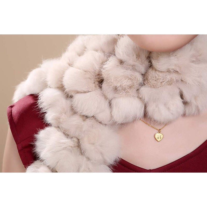 PG6 Real Rabbit Fur Scarf Warm Neck Wrap