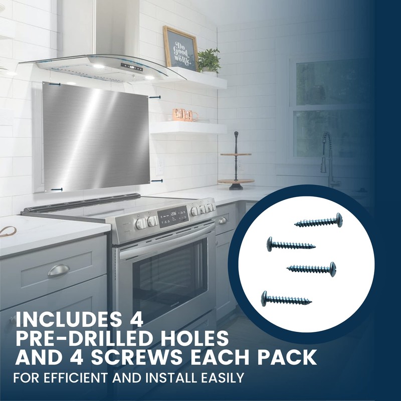 (2 Pack)24" x 30" Reversible Metal Backsplash Matching screws |