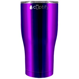 Purple Translucent 30 oz Curve Tumbler with Lid Stainless Steel Vacuum Insulated Double Wall Travel Mug