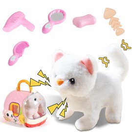 Dog Toy Children, Toy Dog that Runs and Barks, Electric Plush Dog Cuddly Toy Dog Interactive Gifts for 2 3 4 5 6 Years Gift Ideas (Cats)