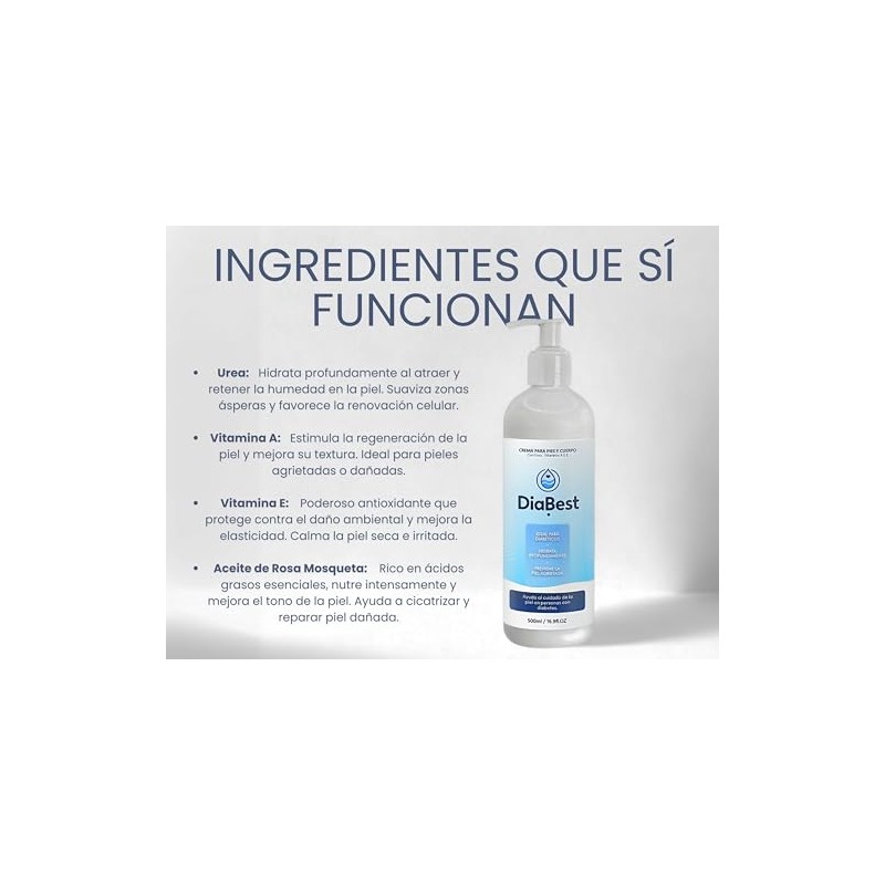Diabest 500ml. | Crema para Pies Agrietados y Piel Muy