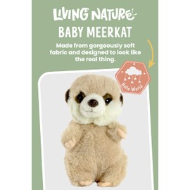Living Nature Baby Meerkat Stuffed Animal Plush Toy | Fluffy and Cuddly Safari Animal | Soft Toy Gift for Newborns And Babies | Naturli Eco-Friendly