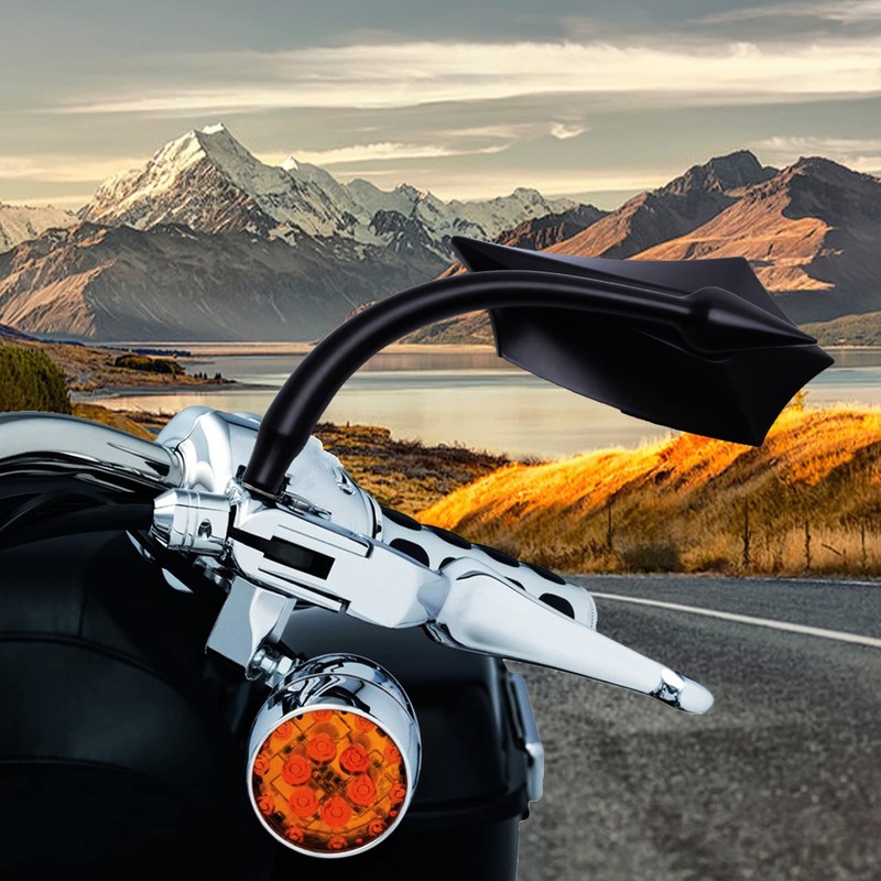 DREAMIZER Universal 8mm/10mm Black Irregular Shape Motorcycle Rear View Mirrors