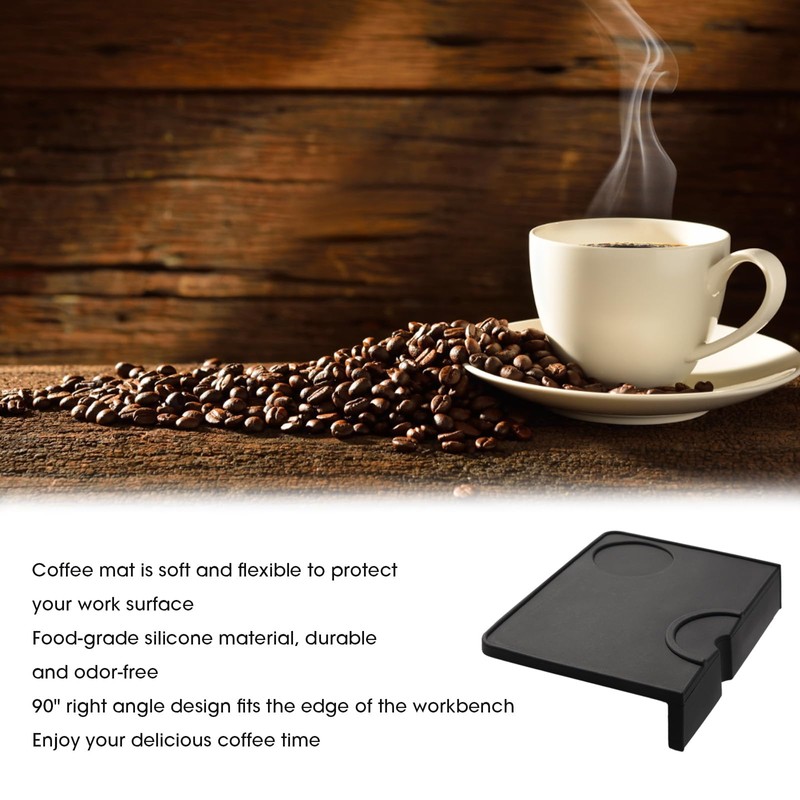 Sandiyago Non-Slip Coffee Tamping Mat with 2 Coffee Brushes, Durable