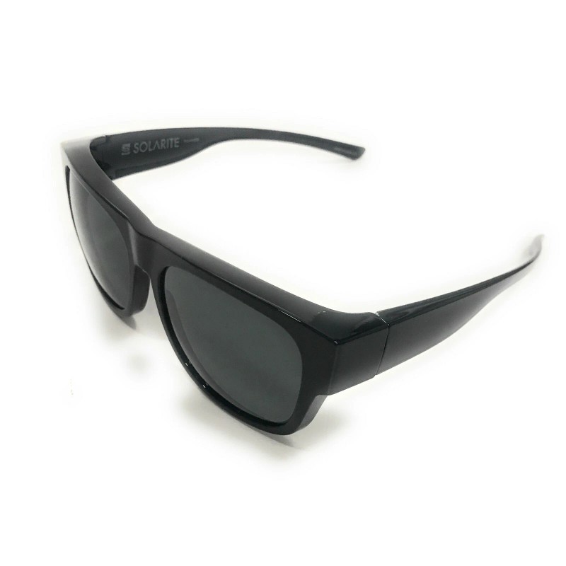 Solarite Polarized Unisex Fitover Sunglasses Black