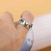 Unbranded Cute Frog Blue Eye Silver Ring, Adjustable Size, Toad,
