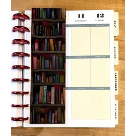 Handmade Bookshelf Love of Books Short Dashboard Bookmark for use with Happy Planner-