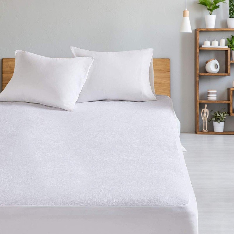 Vozbi Double Terry Towel Mattress Protector, Polycotton Mattress Protector, Waterproof