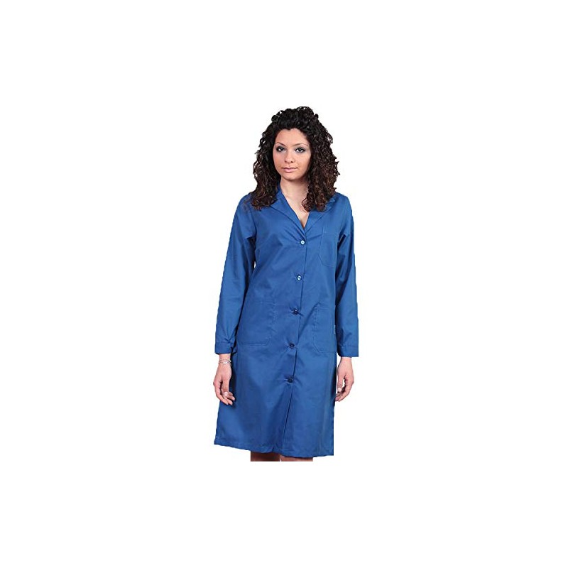 Women Cotton Workwear Beautician Food Cleaning School Colonial, azure blue