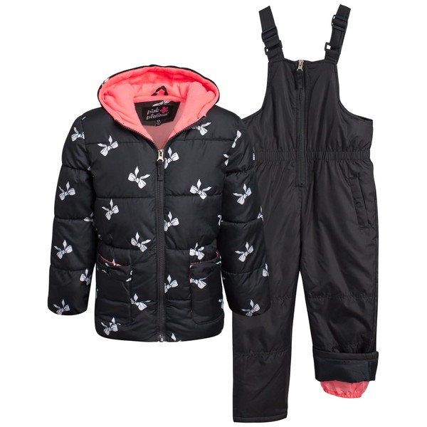 Pink Platinum Girls' Snowsuit - 2 Piece Insulated Ski Jacket