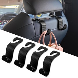 QZTYTY Car Seat Headrest Hook, Headrest Hook for Car, Purse Holder Hook for Car Organizers and Storage, Car Organization Accessories Car Purse Hook Universal for Purse Coats Bags Handbag (Black)