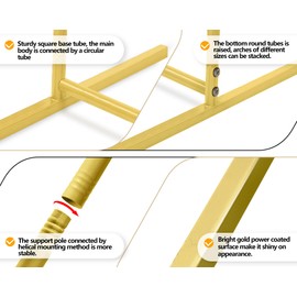COLRASN Arch Backdrop Stand Set of 3 Gold Wedding Arches for Ceremony Bridal Arch Stand 7.2FT & 6.6FT & 6FT Garden Arbor Frame for Wedding Birthday Party Baby Shower Photo Booth Background Decor
