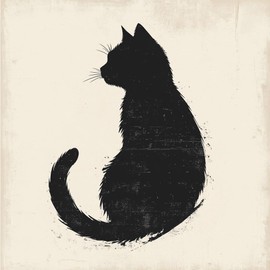 Reusable Black Cat Silhouette Stencil – 8.5x11 Inch Plastic Template for Painting on Walls, Wood, Fabric, and DIY Crafts