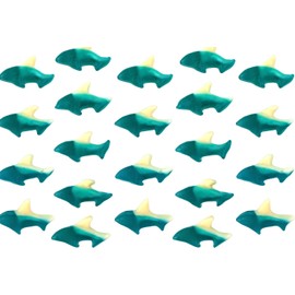 Grandys Candys Blue Gummi Sharks-Bulk- (Firecracker Popsicle Flavored-Cherry, Lemon-Lime & Blue Raspberry) 2 Pounds