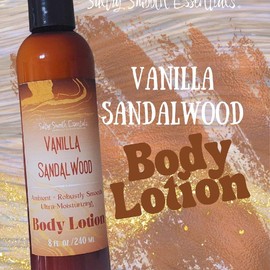Vanilla Sandalwood Body Lotion - Vegan skincare, ultra-rich Avocado & jojoba oil, blend of Sandalwood and warm buttery vanilla - Size: 8 oz