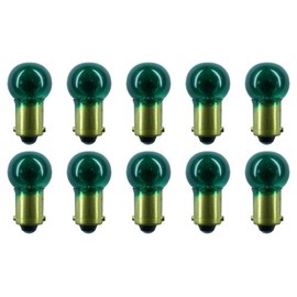 CEC Industries #1895G (Green) Bulbs, 14 V, 3.78 W, BA9s Base, G-4.5 shape (Box of 10)