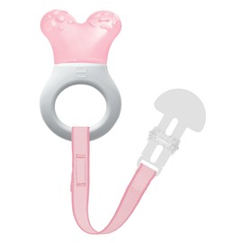 MAM Baby Toys, Teething Toys, Mini Cooler Teether with Clip, Girl, 2+ Months, 1-Count (7172-012-0-1)