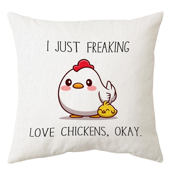 Sidhua Farmhouse Chicken Themed Pillowcase Decorations for Home, I Just
