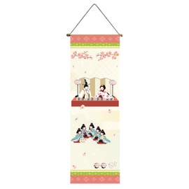 next.design Tapestry, Thin Tapestry, Wall Scroll, Hinamatsuri Festivals, Peach Festivals, Plum, Cherry Blossoms, Spring, Girls, Doll, Celebration, First Festival Decoration, Wall Hanging, Decoration, Mini, Compact, Indoor Use, Stylish, Interior (Design 2
