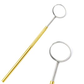 AAProTools Gold Plated Mouth Mirror Periodontal Dental Mirror Magnifying Artificial Eyelashes Mirror Dentist Tool Lab Instruments Stainless Steel