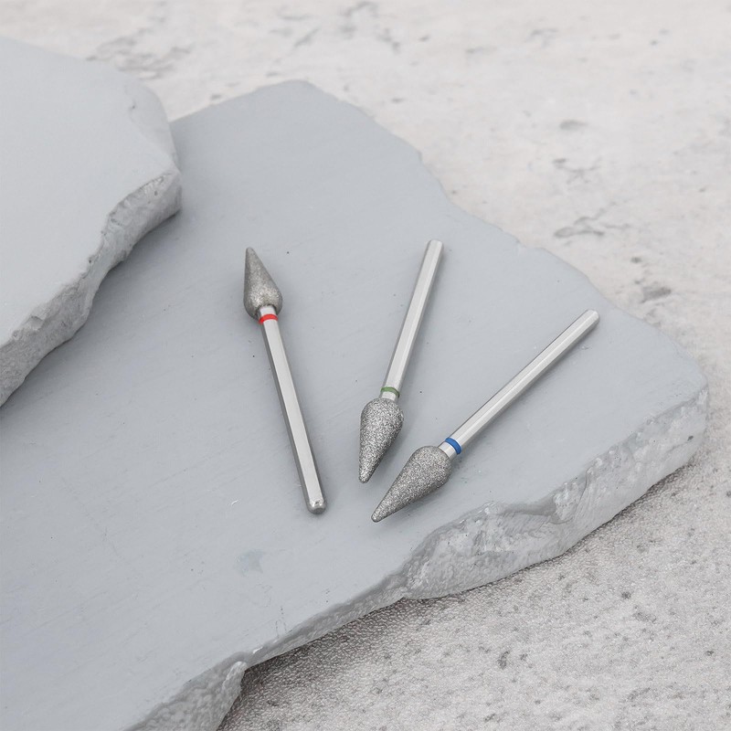LT Easiyl 3pcs 2.35mm Cone Cuticle Diamond Drill Bit Fine
