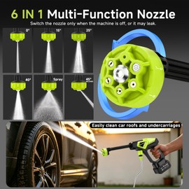 Bestregerd Cordless Portable Washer Battery Operated, 800 PSI Portable Handheld Washer with 6 in 1 Nozzle, 16ft(5m) Hose, Storage Case, Lightweight Car Washer for Home, Garden Outdoor