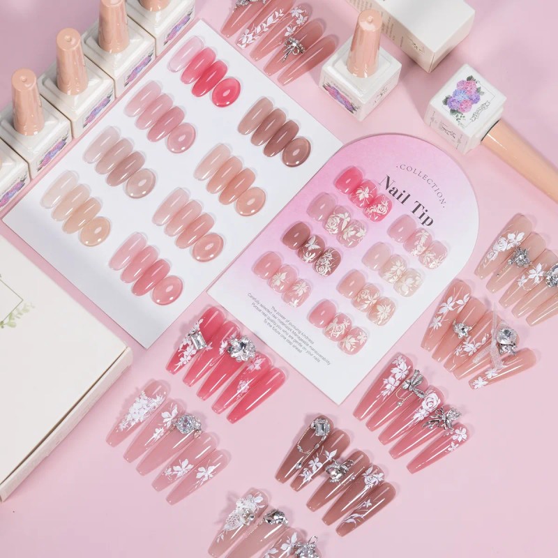 Gama De Gel Semipermanente Esmaltes Para Uñas Nude 8pcs 12ml