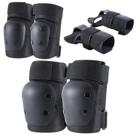 Banzk Adult Knee Pads Elbow Pads Wrist Guards for Adult Kids, 6 in 1 Protective Gear Set for Skateboarding Biking Roller Skating Cycling Outdoor Sports (Large)