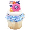 24 Spring Floral Flower Cupcake Rings Topper