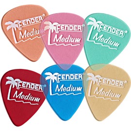 Fender 351 California Clears Guitar Picks, 12 Pack, Burgandy Mist, Thin