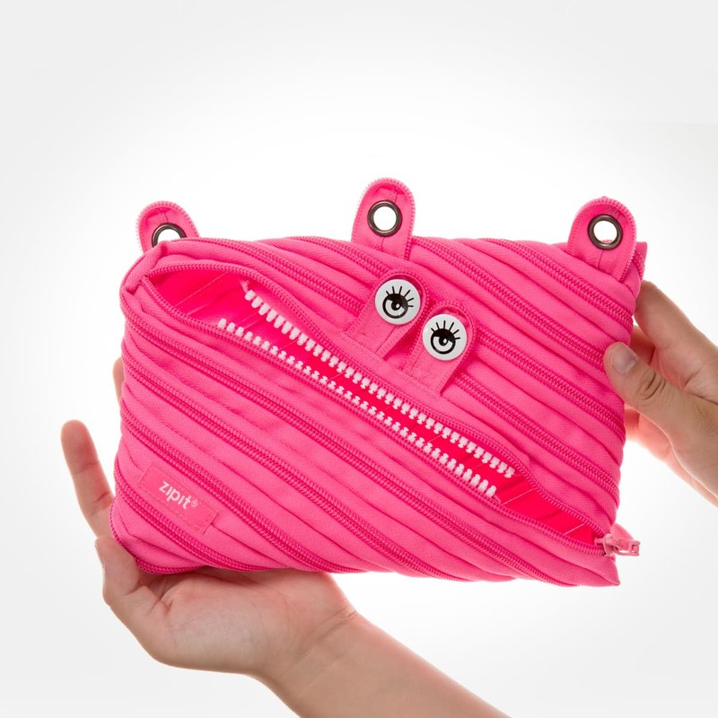 ZIPIT Monster Pencil Case for Girls, Cute 3-Ring Binder Pencil