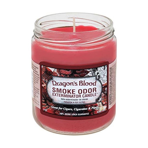 Smoke Odor Exterminator 13oz Jar Candle, Dragon's Blood, 13 oz
