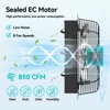 addlon 10 Inch Shutter Exhaust Fan Wall Mounted with EC