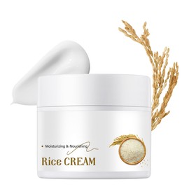 Rice Cream for Glowing Skin, Face Moisturizer Cream Enriched with Rice Essence, Evens Skin Tone, Suitable for All Skin Types, 50g